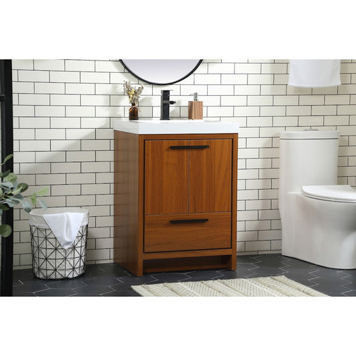 Elegant Kitchen/Bath Wyatt 24" Single Bathroom Vanity, Teak