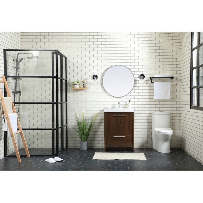 Elegant Kitchen/Bath Wyatt 24" Single Bathroom Vanity, Teak