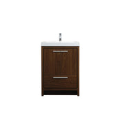 Elegant Kitchen/Bath Wyatt 24" Single Bathroom Vanity, Walnut - VF46024MWT