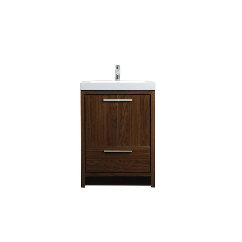 Elegant Kitchen/Bath Wyatt 24" Single Bathroom Vanity, Walnut - VF46024MWT