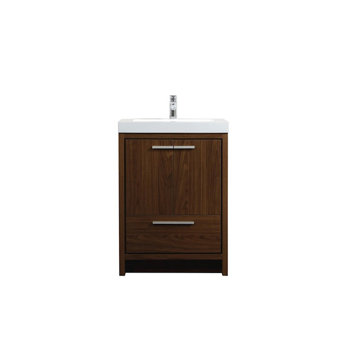 Elegant Kitchen/Bath Wyatt 24" Single Bathroom Vanity, Walnut - VF46024MWT