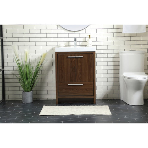 Elegant Kitchen/Bath Wyatt 24" Single Bathroom Vanity, Walnut
