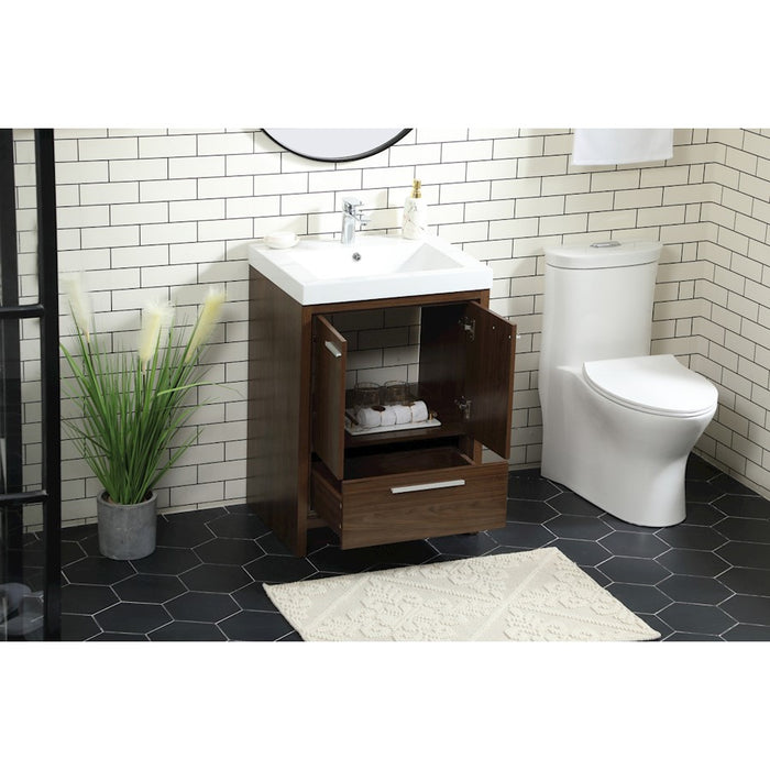Elegant Kitchen/Bath Wyatt 24" Single Bathroom Vanity, Walnut