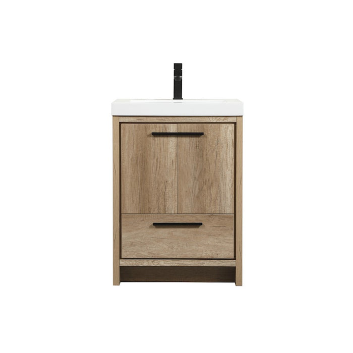Elegant Kitchen/Bath Wyatt 24" Single Bathroom Vanity, Natural Oak - VF46024NT