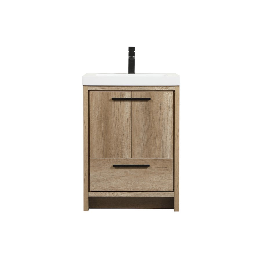 Elegant Kitchen/Bath Wyatt 24" Single Bathroom Vanity, Natural Oak - VF46024NT