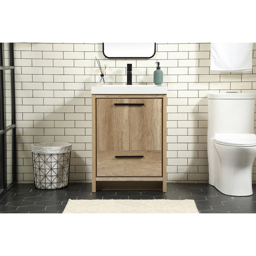 Elegant Kitchen/Bath Wyatt 24" Single Bathroom Vanity, Natural Oak