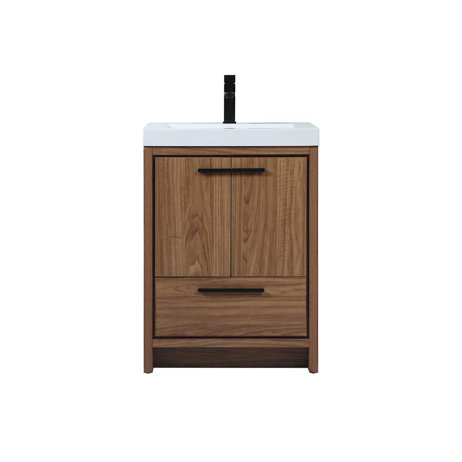 Elegant Kitchen/Bath Wyatt 24" Single Bathroom Vanity, Walnut Brown - VF46024WB
