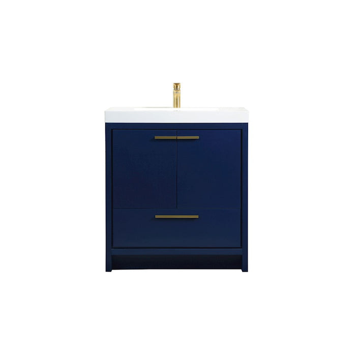 Elegant Kitchen/Bath Wyatt 30" Single Bathroom Vanity, Blue - VF46030MBL