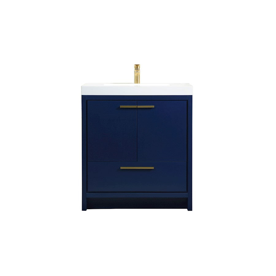 Elegant Kitchen/Bath Wyatt 30" Single Bathroom Vanity, Blue - VF46030MBL