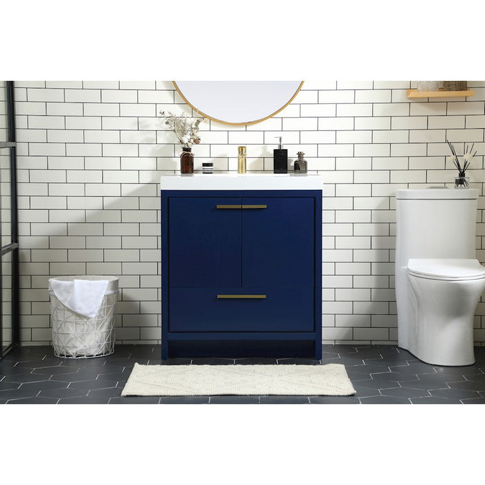 Elegant Kitchen/Bath Wyatt 30" Single Bathroom Vanity, Blue