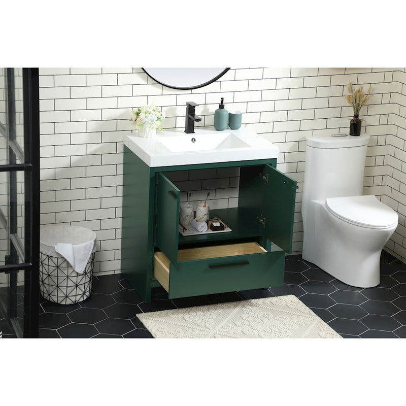 Elegant Kitchen/Bath Wyatt 30" Single Bathroom Vanity, Green