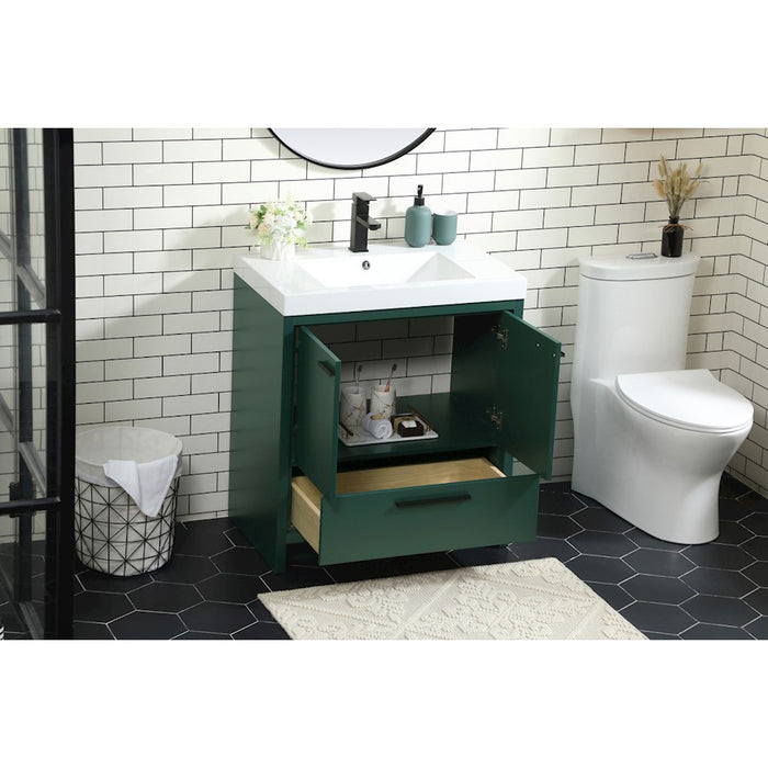 Elegant Kitchen/Bath Wyatt 30" Single Bathroom Vanity, Green