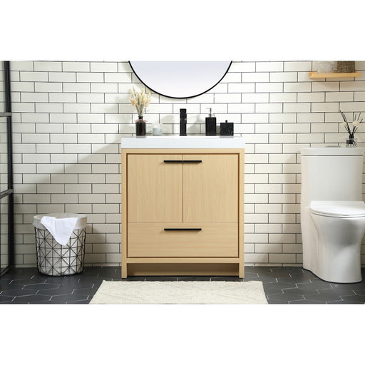 Elegant Kitchen/Bath Wyatt 30" Single Bathroom Vanity, Maple