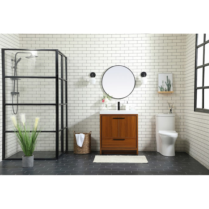 Elegant Kitchen/Bath Wyatt 30" Single Bathroom Vanity, Maple