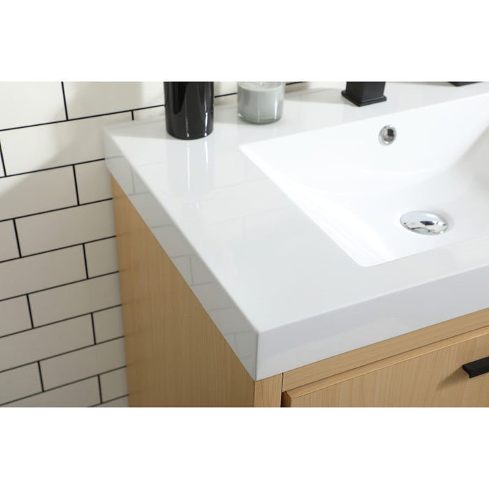 Elegant Kitchen/Bath Wyatt 30" Single Bathroom Vanity, Maple