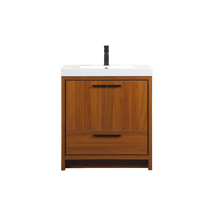 Elegant Kitchen/Bath Wyatt 30" Single Bathroom Vanity, Teak - VF46030MTK