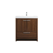 Elegant Kitchen/Bath Wyatt 30" Single Bathroom Vanity, Walnut - VF46030MWT
