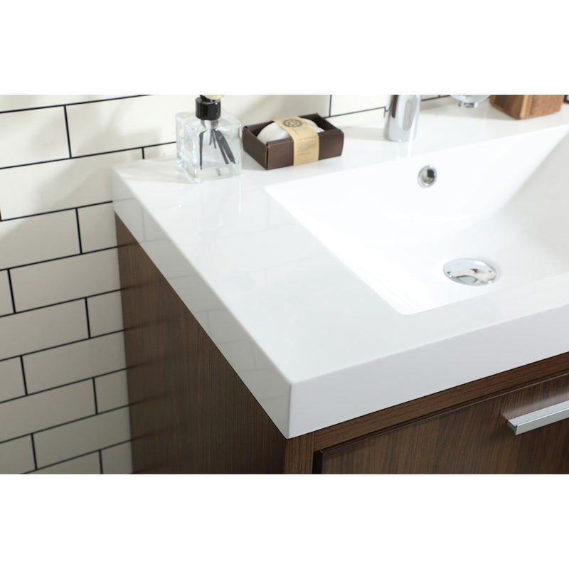 Elegant Kitchen/Bath Wyatt 30" Single Bathroom Vanity, Walnut