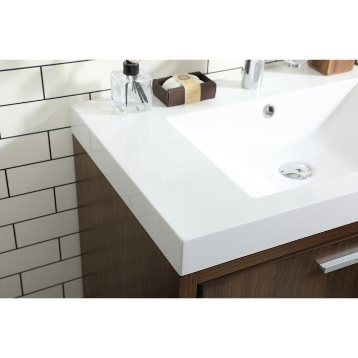 Elegant Kitchen/Bath Wyatt 30" Single Bathroom Vanity, Walnut