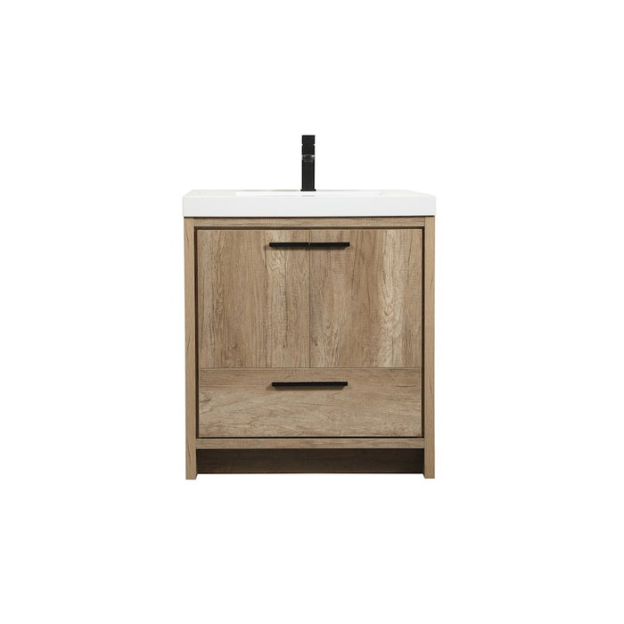 Elegant Kitchen/Bath Wyatt 30" Single Bathroom Vanity, Natural Oak - VF46030NT
