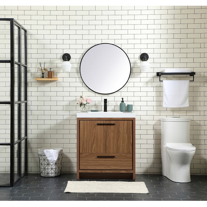 Elegant Kitchen/Bath Wyatt 30" Single Bathroom Vanity, Natural Oak