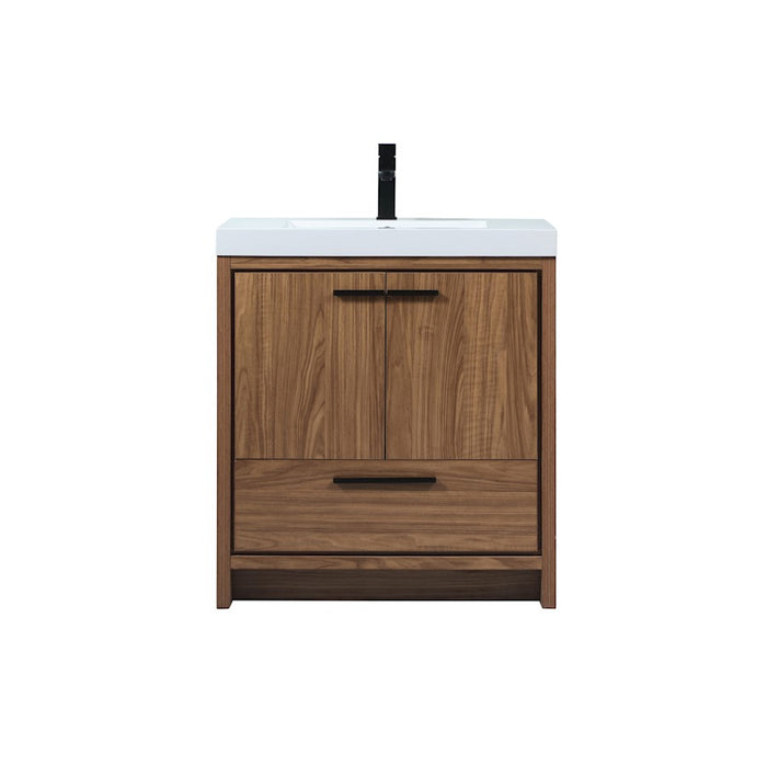 Elegant Kitchen/Bath Wyatt 30" Single Bathroom Vanity, Walnut Brown - VF46030WB