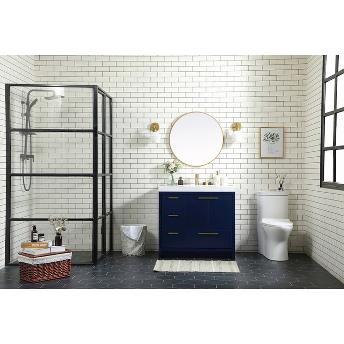 Elegant Kitchen/Bath Wyatt 30" Single Bathroom Vanity, Walnut Brown