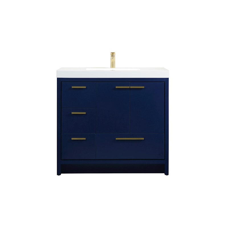Elegant Kitchen/Bath Wyatt 36" Single Bathroom Vanity, Blue - VF46036MBL