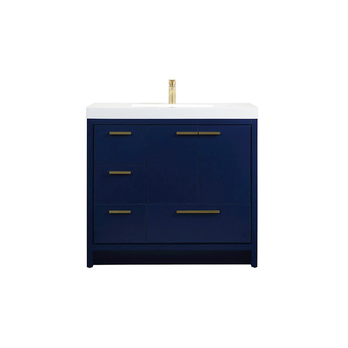 Elegant Kitchen/Bath Wyatt 36" Single Bathroom Vanity, Blue - VF46036MBL