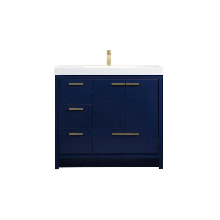 Elegant Kitchen/Bath Wyatt 36" Single Bathroom Vanity, Blue - VF46036MBL