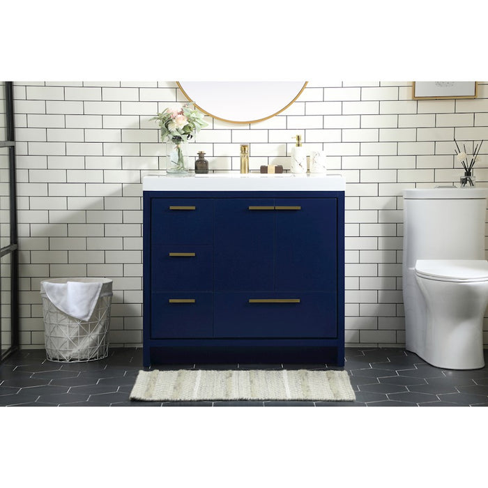 Elegant Kitchen/Bath Wyatt 36" Single Bathroom Vanity, Blue