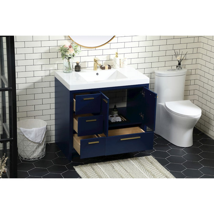 Elegant Kitchen/Bath Wyatt 36" Single Bathroom Vanity, Blue