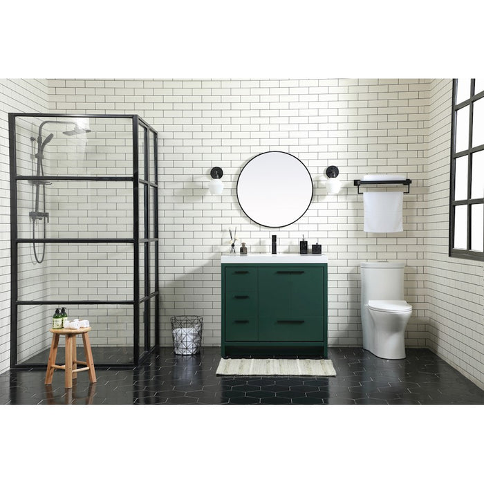 Elegant Kitchen/Bath Wyatt 36" Single Bathroom Vanity, Blue