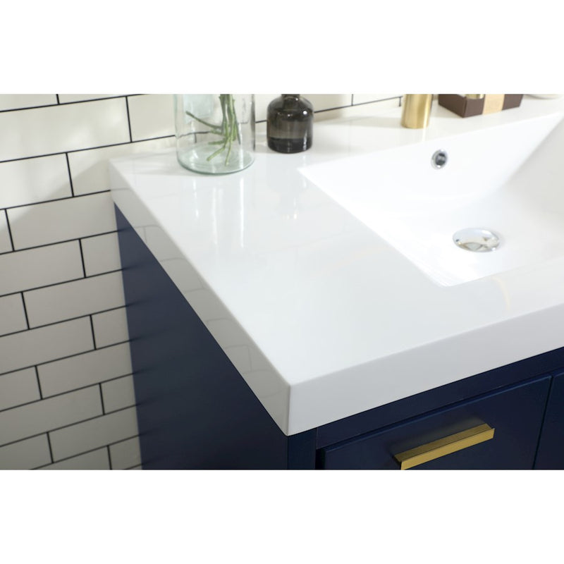 Elegant Kitchen/Bath Wyatt 36" Single Bathroom Vanity, Blue