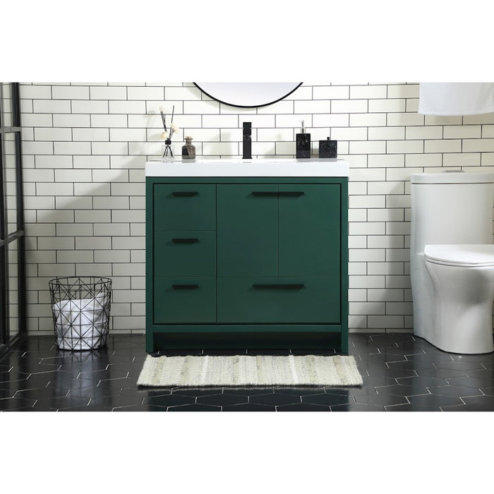 Elegant Kitchen/Bath Wyatt 36" Single Bathroom Vanity, Green