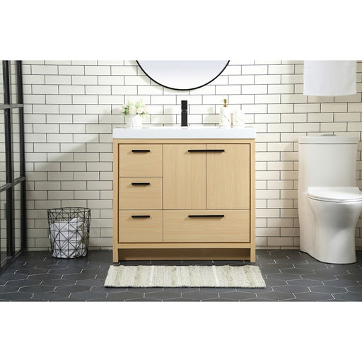 Elegant Kitchen/Bath Wyatt 36" Single Bathroom Vanity, Maple