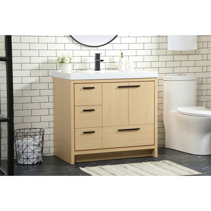 Elegant Kitchen/Bath Wyatt 36" Single Bathroom Vanity, Maple