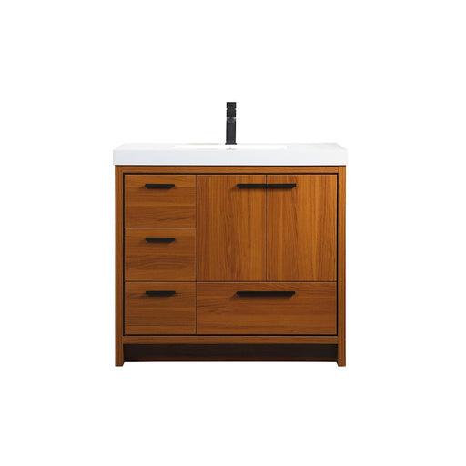 Elegant Kitchen/Bath Wyatt 36" Single Bathroom Vanity, Teak - VF46036MTK
