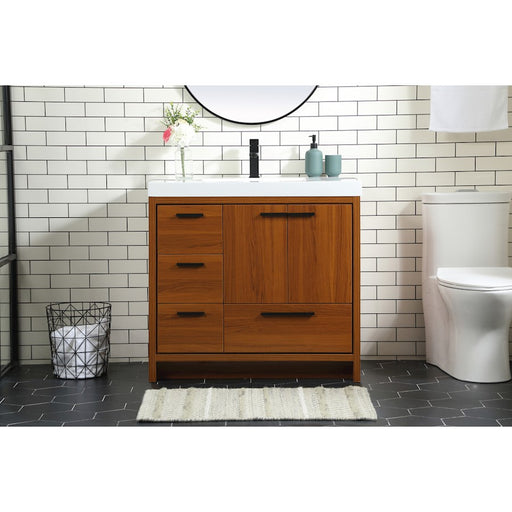 Elegant Kitchen/Bath Wyatt 36" Single Bathroom Vanity, Teak