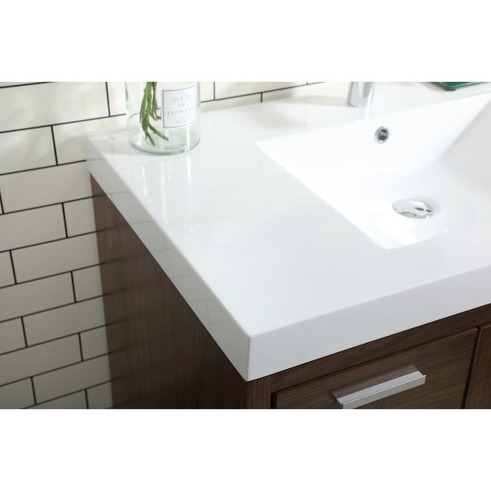 Elegant Kitchen/Bath Wyatt 36" Single Bathroom Vanity, Walnut