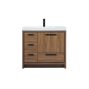 Elegant Kitchen/Bath Wyatt 36" Single Bathroom Vanity, Walnut Brown - VF46036WB