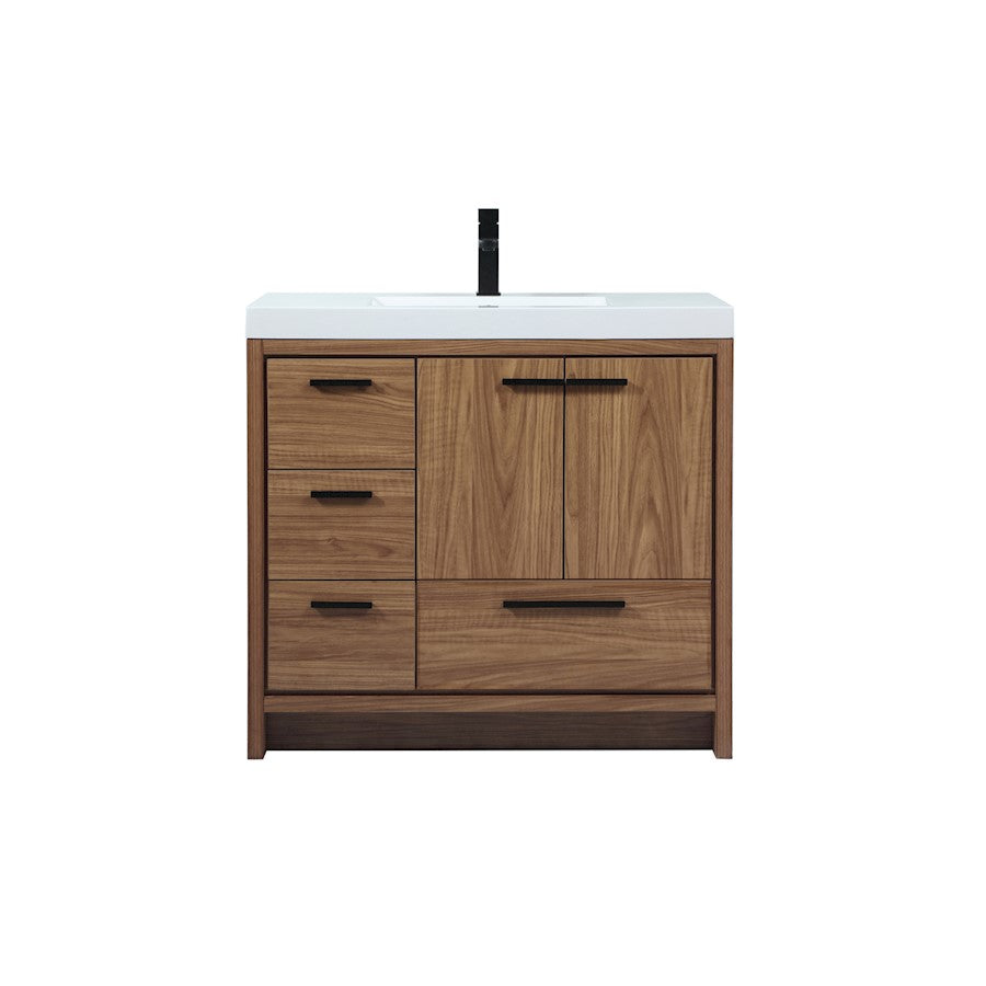 Elegant Kitchen/Bath Wyatt 36" Single Bathroom Vanity, Walnut Brown - VF46036WB