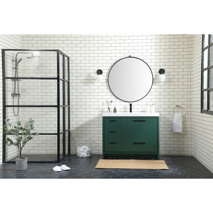 Elegant Kitchen/Bath Wyatt 36" Single Bathroom Vanity, Walnut Brown