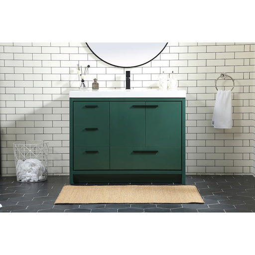 Elegant Kitchen/Bath Wyatt 42" Single Bathroom Vanity, Green