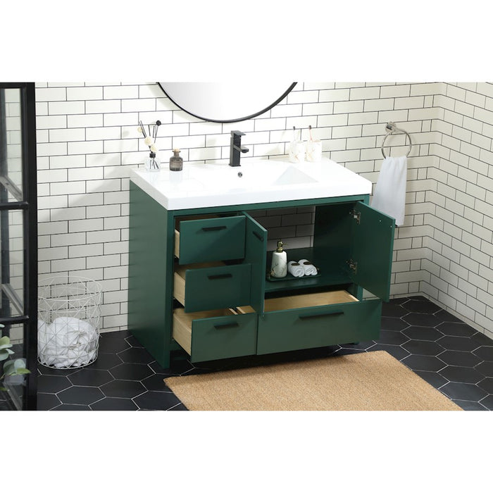 Elegant Kitchen/Bath Wyatt 42" Single Bathroom Vanity, Green