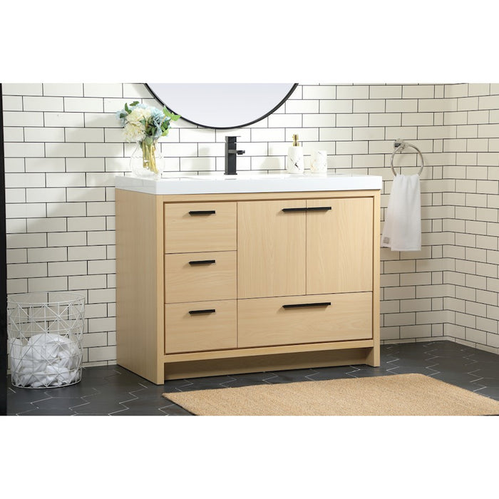 Elegant Kitchen/Bath Wyatt 42" Single Bathroom Vanity, Maple
