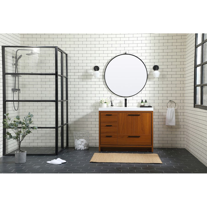 Elegant Kitchen/Bath Wyatt 42" Single Bathroom Vanity, Maple