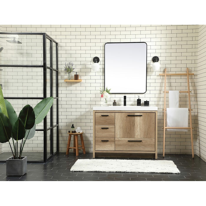 Elegant Kitchen/Bath Wyatt 42" Single Bathroom Vanity, Walnut