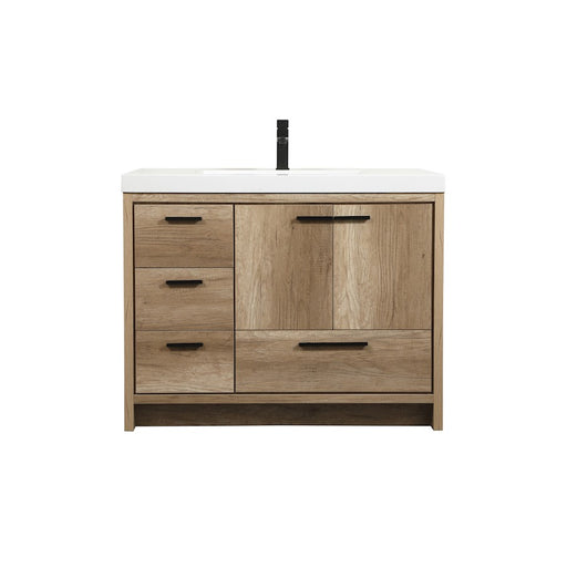 Elegant Kitchen/Bath Wyatt 42" Single Bathroom Vanity, Natural Oak - VF46042NT