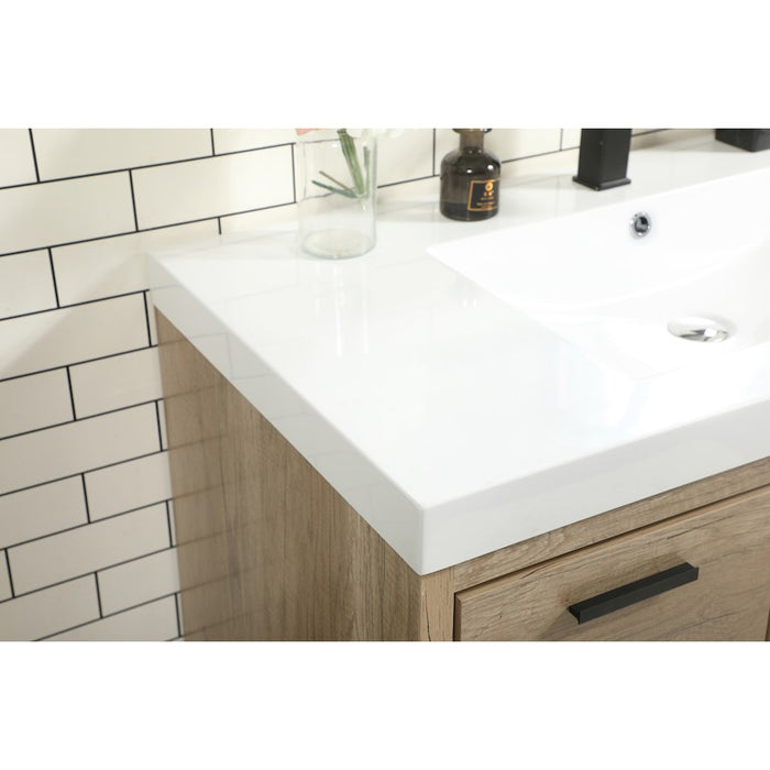 Elegant Kitchen/Bath Wyatt 42" Single Bathroom Vanity, Natural Oak